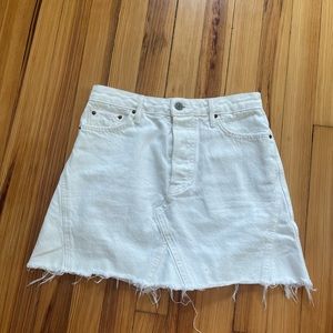 GRLFRND White Jean Skirt